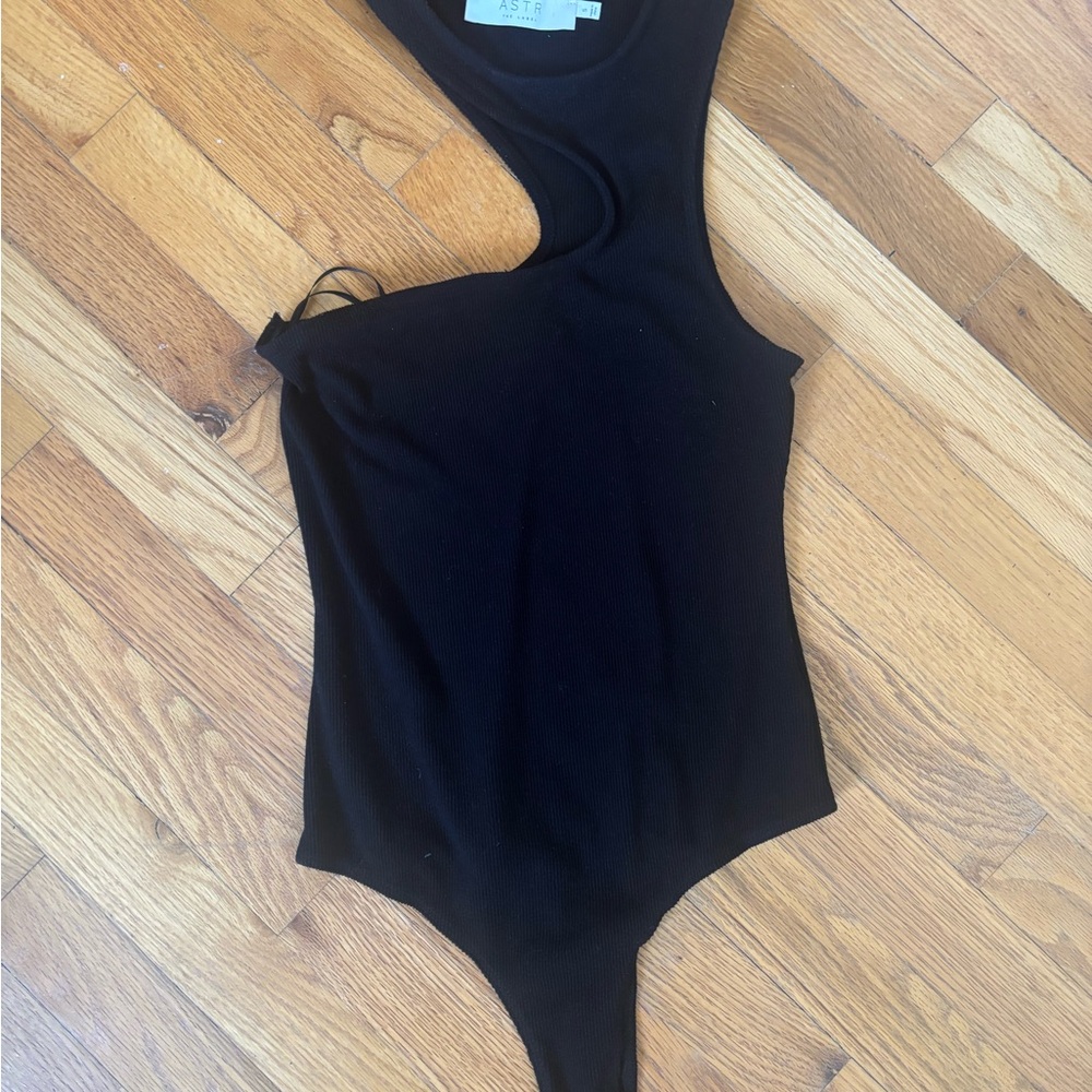 Astr Black Asymmetric women’s bodysuit